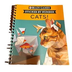 Brain Games Sticker by Number Cats! (Spiral Bound, Comb or Coil)